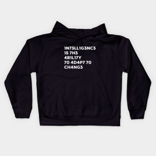 Intelligence Is The Ability To Adapt To Change Funny Science (White) Kids Hoodie